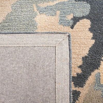 Hand-Tufted Rectangular Steel Blue Wool Area Rug, 5' x 8'