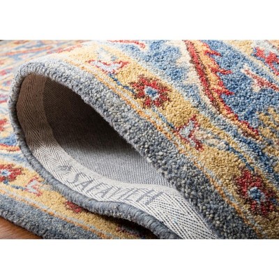 Hand-Tufted Blue and Gold Wool Area Rug 3' x 5'