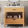 Ridstar 36 in. W Natural Bathroom Storage Cabinet with 2 Soft Close Doors and 3 Drawers - 4 of 4