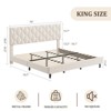 Coolmee Full/Queen/King Bed Frame with Upholstered Headboard, Heavy-Duty Platform Bed with Strong Wood Slats, No Box Spring Needed - 2 of 4