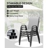 4-piece outdoor stackable dining chairs set, high back patio stacking chairs, metal frame patio chairs for yard, patio - 4 of 4