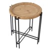 HDZNVF 21.5 inch x 24 inch Round Side Table With Wood Top, End Table for Living Room Bedroom - 4 of 4