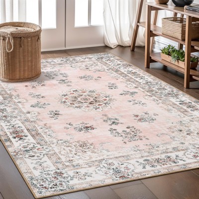Lahome Loop Border Gradient Style Short Pile Velvet Rectangular Indoor Area Rug