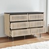 Mshliw 47" Fluted 6 Drawer Dresser, Two-Tone Bedroom Storage Cabinet with Metal Legs, Large Capacity Minimalist Organizer for Bedroom - 4 of 4
