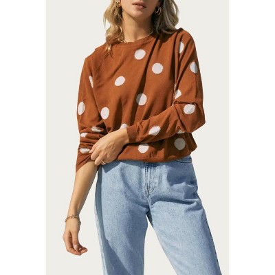 Women's POLKA-DOT INTARSIA KNIT TOP - ENDLESS BLU.