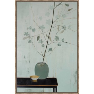 23"x33" Branch in Vase by Treechild Framed Canvas Wall Art Print Bronze - Amanti Art: Modern Style, Polystyrene Frame, Lithograph Medium - 1 of 4