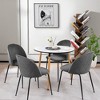Tangkula Dining Chair Set of 4 Upholstered Velvet Chair Set w/ Metal Base for Living Room - 2 of 4