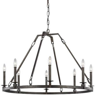 Generation Lighting Landen 34" Steel 8-Light Wagon Wheel Chandelier