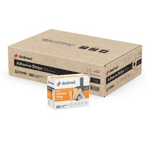 Dealmed Adhesive Strip Assortment with Non-Stick Pad, Latex Free Wound Care - 1 of 4