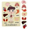 Blue Panda 2 Pack Educational Wooden Peg Puzzle for Toddler & Kids, My Human Body Parts, 12 x 9 in - 4 of 4