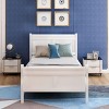 Streamdale Wood Platform Bed Twin Bed Frame Mattress Foundation Sleigh Bed White - 2 of 4