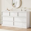 7 Drawer Dresser for Bedroom, Modern Double Dresser Organizer with 6 Drawers, Wooden Chest of Drawers for Living Room, Nursery, Hallway - 2 of 4