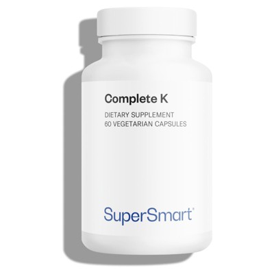SuperSmart Complete K - with K1, K2 (MK4 + MK7) - Full Spectrum Vitamin K Supplement | Non-GMO & Gluten Free - 60 Vegetarian Capsules