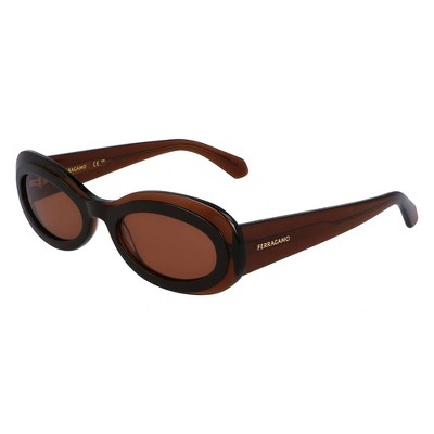 Salvatore Ferragamo SF 2003S 233 Womens Oval Sunglasses Brown 54mm