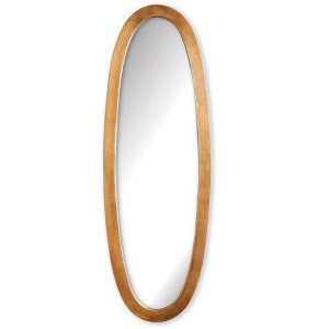 Plum & Post Lamelle Antique Brass Tall Oval Glass Mirror 13" x 40" - 1 of 3