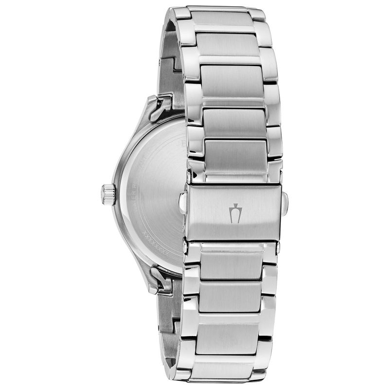 Bulova Men's Classic 3-Hand Date Quartz Stainless Steel Watch, Black Dial 40mm, 4 of 5