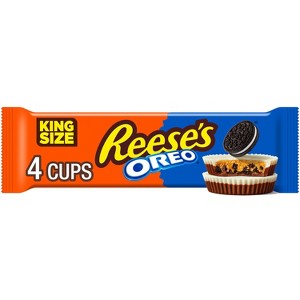 Reese's with OREO Milk Chocolate and White Crème Peanut Butter Cups King Size Candy - 2.8 oz - 1 of 4