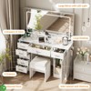Vanity Desk w/ Large light Mirror, Charging Station, Makeup Vanity 7 Drawers - 2 of 4