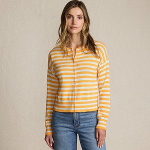 Lands' End Women's Cropped Fine Gauge Crew Neck Cardigan Sweater - 1 of 4
