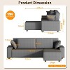 96 Inch Stripe Corduroy Sectional Sofa, Iron Frame, Modern L Shaped Sectional Sofa, 3-Seater, Wide Armrests, Chaise Lounge, for Living Room - 2 of 4