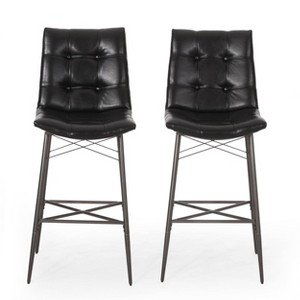 2pc Pineview Contemporary Tufted Counter Height Barstools - Christopher Knight Home - 1 of 4