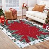 Fulvari Snowman House Pine Tree Christmas Area Rug,Xmas Home Decor Low-Profile Washable Area Rugs for Entryway Bedroom Living Room - 3 of 4