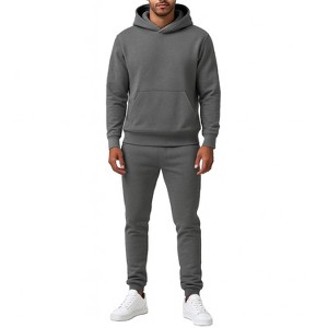 Galaxy Essentials Men’s Relaxed Fit  Heavyweight Fleece Pullover Hoodie & Sweatpants Jogging Set - 1 of 3