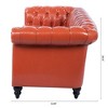 PAGED Sofa Comfy PU Leather Sofa with Wood Frame and Rolled Arm for Living Room, Apartment - 4 of 4