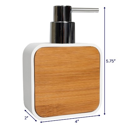 Ritz White Resin and Bamboo Lotion Pump/Soap Dispenser