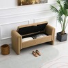 ACEPANO Modern Teddy Plush Storage Bed Bench with Armrests for Living Room & Bedroom-Coffee - 2 of 4