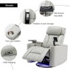 PU Leather 270° Power Swivel Recliner with USB Charging, Hidden Arm Storage, Cup Holders, 360¡ã Swivel Tray Table, Phone Holder and LED Light Strip - 3 of 4