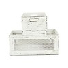 Cheung's Lyron Set of 2 Rustic Wood & Chicken Wire Crates - 3 of 4