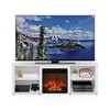 Furinno Classic Fireplace TV Stand Entertainment Console Media Center W/18" Electric Fireplace for TVs up to 70",Solid White - 2 of 4