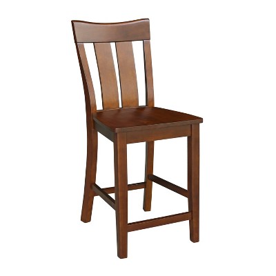 Ava Espresso 24" Solid Wood Counter Height Stool