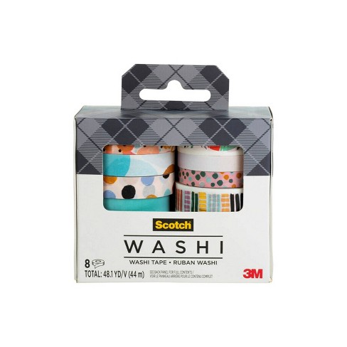 Scotch Washi Tape, Abstract Modern Design Pattern, 3 Rolls, Assorted Sizes,  Great for Bullet Journaling, Scrapbooking and DIY Décor (C1017-3-P36)