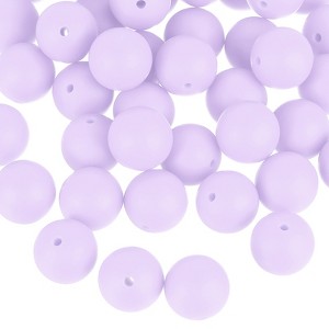 Unique Bargains Round Loose Silicone Beads for DIY Keychain Jewelry Making 50 Pcs - 1 of 4