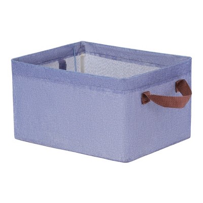 Unique Bargains Canvas Collapsible Storage Bins with Handles for Organizing Clothes Books