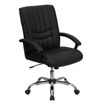 Flash Furniture Mid-back Black Leathersoft Swivel Manager's Office ...