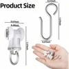 Pcs Curtain Track Roller and Hooks Kit 50 Pcs Dual Wheel Roller Ceiling Mount Gliders 50 Pcs Stainless Steel Hooks - 2 of 4
