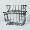 Stacking Wire Storage Basket Matte Black - Hearth & Hand™ with Magnolia - image 3 of 4