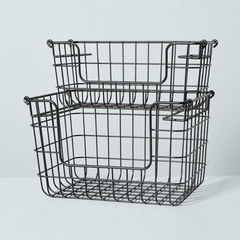 Stacking Wire Storage Basket Matte Black - Hearth & Hand™ with Magnolia, 3 of 7