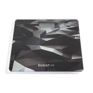 Life Unique Digital Bathroom Body Weight Scale Black Design with LCD Screen Display - DUKAP: Tempered Glass, High Precision Sensors - 1 of 4