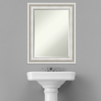 Amanti Art 24"x30" Parlor Framed Bathroom Vanity Wall Mirror White: Modern Rectangle, No Assembly Required