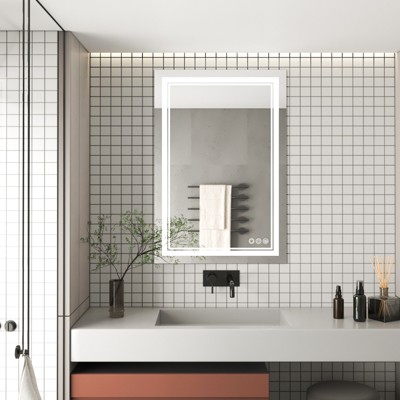 Maxax Atherton Modern Frameless Anti-Fog LED Lighted Dimmable Wall Mounted Bathroom Vanity Mirror