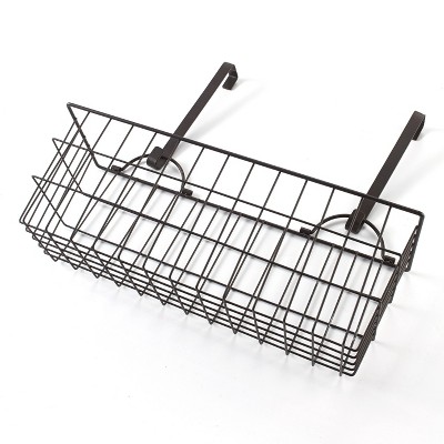 Lakeside Multipurpose Metal Storage Basket with Hooks for Hanging and Organizing