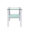 2 PCS Square Glass Side Table, Modern Two Layer End Table Set of 2 with Tempered Glass Tabletop, Tea Table - 4 of 4