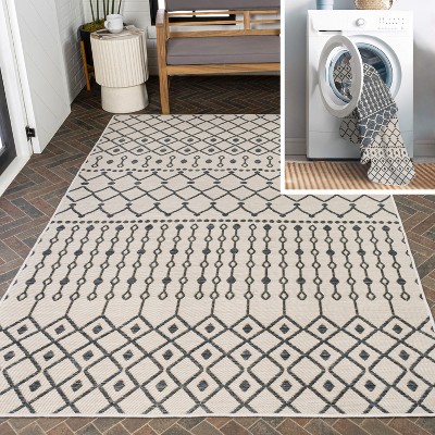 JONATHAN Y Zana Modern Geometric Moroccan Reversible Machine-Washable Indoor/Outdoor Area Rug