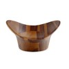 Nambé Ripple Collection Salad Bowl with Servers – Deep Oval Acacia Wood and Alloy Serveware, Decorative Tabletop Centerpiece - 3 of 4