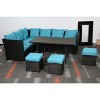 Cesicia 7-Piece Dark Blue Sofa Set, Garden Patio Wicker Sectional Sofa Set with Coffee Table Fit for Both Indoor And Outdoor - 2 of 4