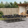vidaXL Patio Dining Set Set of 12 Gray PE Rattan Large Foldable - 2 of 4